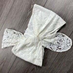 Just Bee Queen Women's One Shoulder Crop Top White XS New